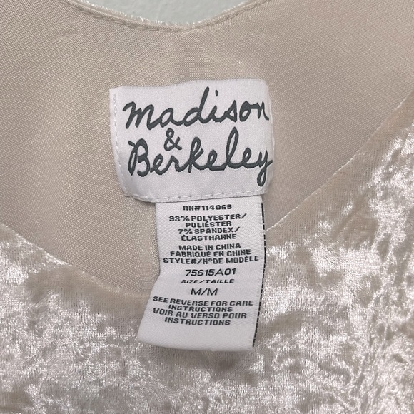 Madison & Berkeley sz M Velvet Champagne Layered Tank Top - Picture 5 of 6